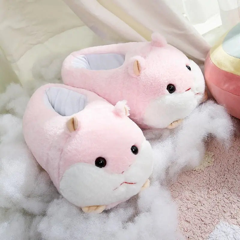 CozzyZoo | Cute Hamster Plush Home Slippers - Warm Cotton Slippers🐹 Creator Corner