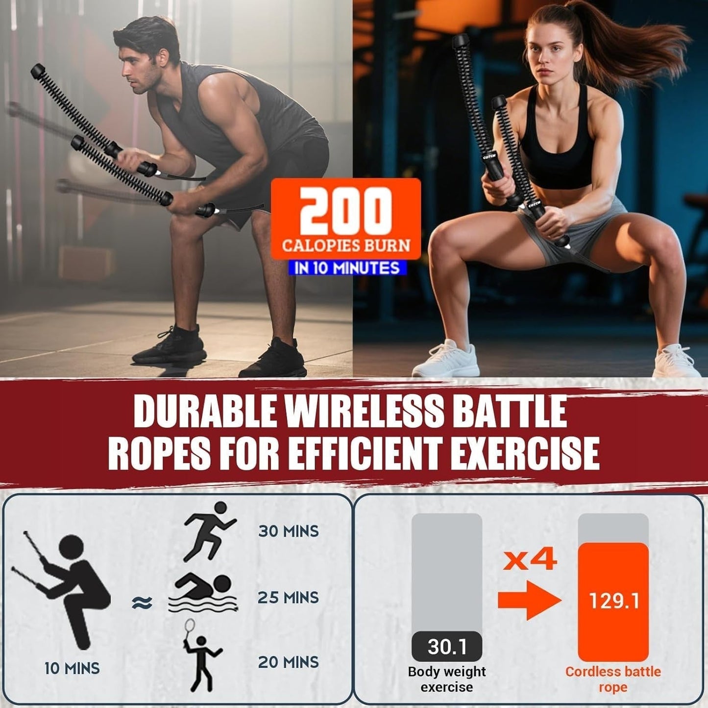 CozzyZoo™ Ropeless Battle Ropes