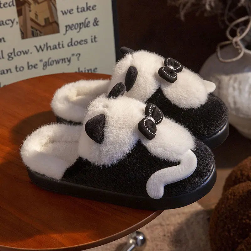 CozzyZoo | Fluffy Cat Platform Slippers - Furry Winter Slides for Women & Men 🐱 ZooSlippers
