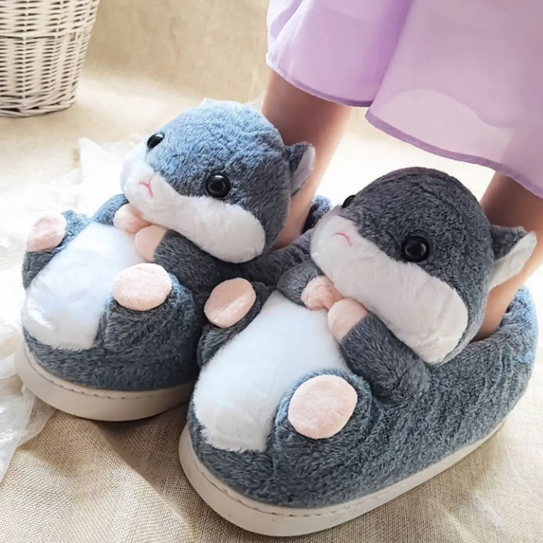 CozzyZoo | Plush Heel Cotton Cozy Slippers - Warm Padded Indoor Slippers 🤍 Creator Corner