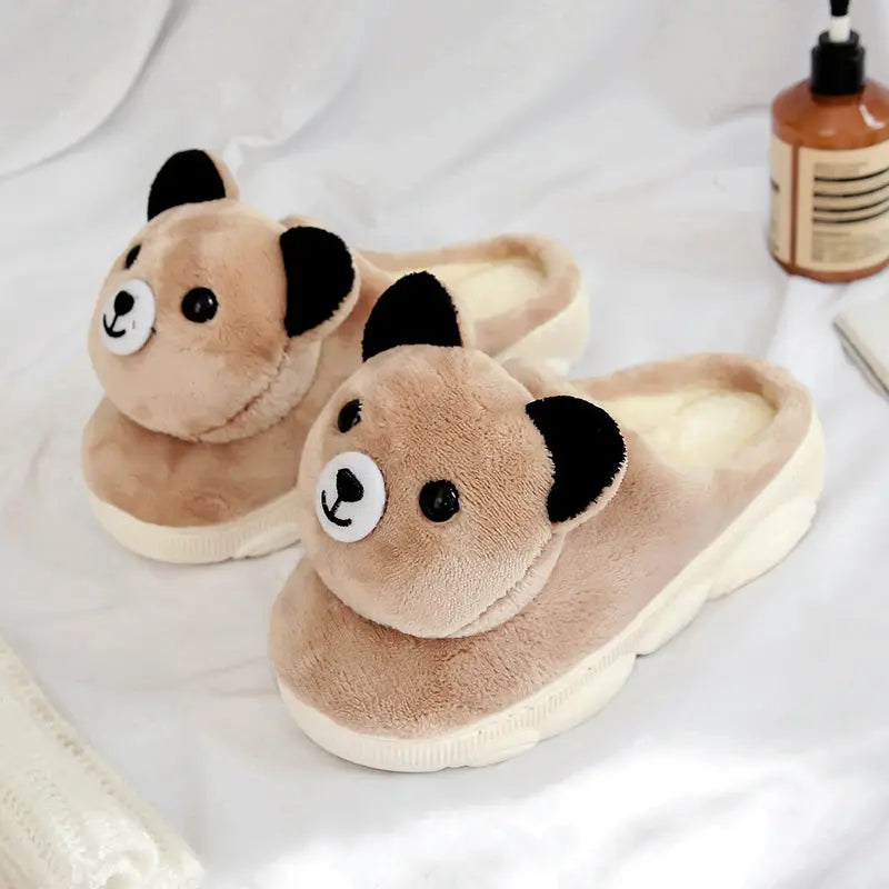 CozzyZoo | Thick Lined Cartoon Cozy Slippers - Non-Slip Warm Indoor Slippers 🐻 Creator Corner