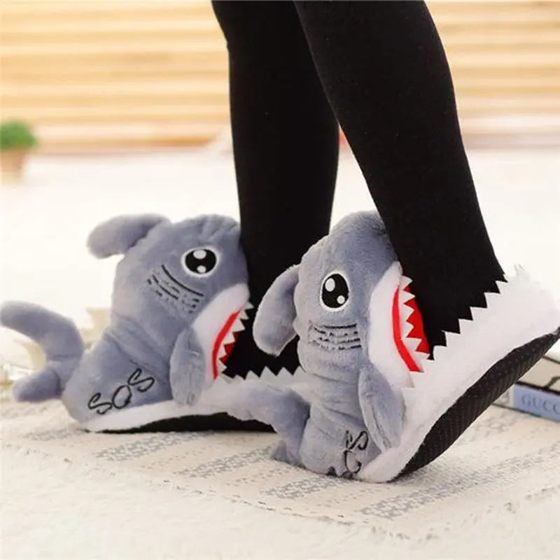 CozzyZoo | Furry Shark Cozy Slippers - Warm Plush Shark Slippers 🐳 Creator Corner