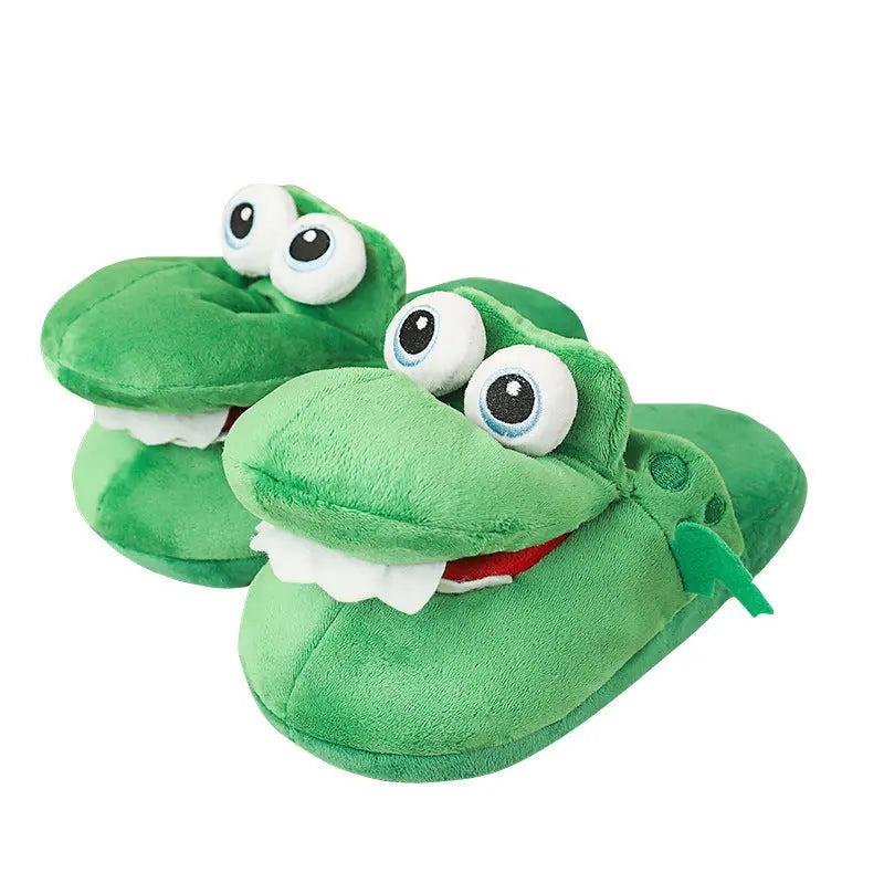 CozzyZoo | Funny Crocodile Moving Mouth Slippers - Cute Plush Winter Slippers ZooSlippers