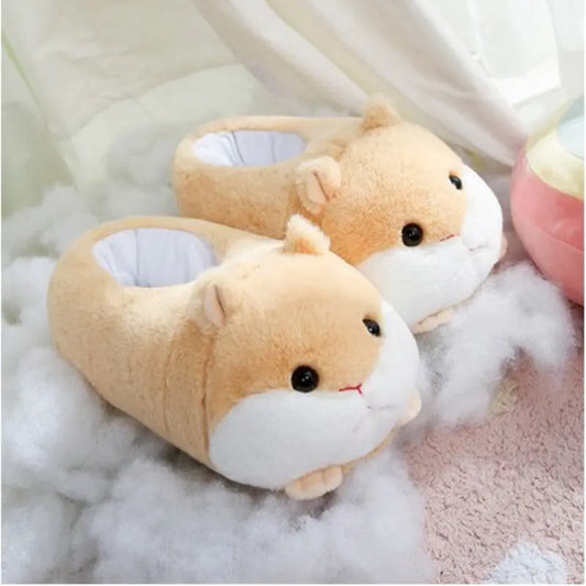 CozzyZoo | Cute Hamster Plush Home Slippers - Warm Cotton Slippers🐹 Creator Corner