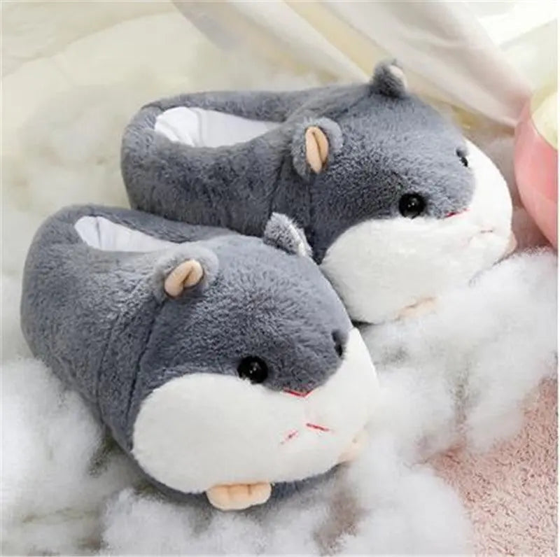 CozzyZoo | Cute Hamster Plush Home Slippers - Warm Cotton Slippers🐹 Creator Corner