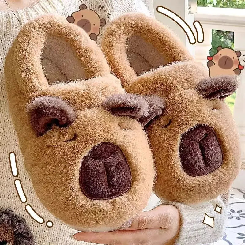 CozzyZoo | Cute Plush Platform Warm Dog Slippers - Outdoor Winter Slippers 🐶 ZooSlippers