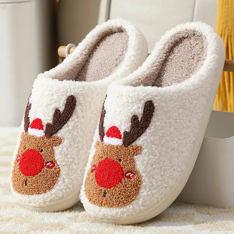 CozzyZoo | Cozy Elk Winter Slippers - Christmas Home Slippers for Women & Men 🎄🦌 Creator Corner