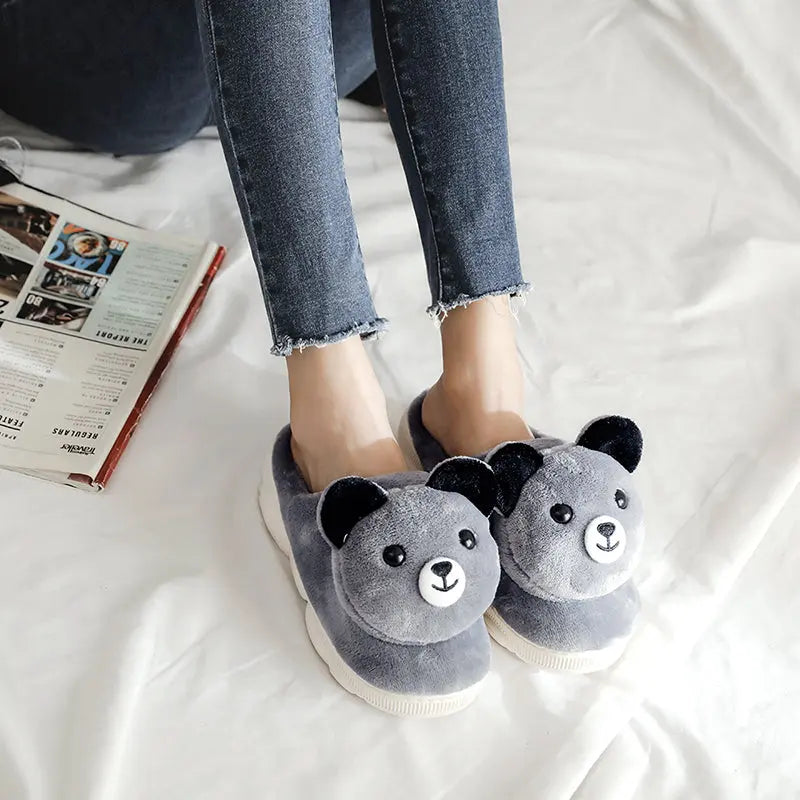 CozzyZoo | Thick Lined Cartoon Cozy Slippers - Non-Slip Warm Indoor Slippers 🐻 Creator Corner
