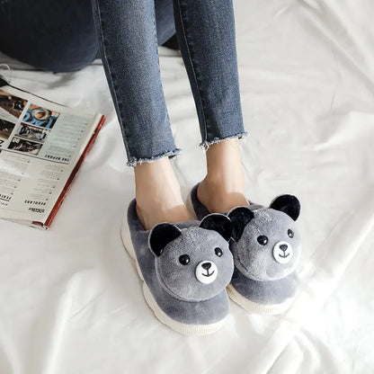 CozzyZoo | Thick Lined Cartoon Cozy Slippers - Non-Slip Warm Indoor Slippers 🐻 Creator Corner