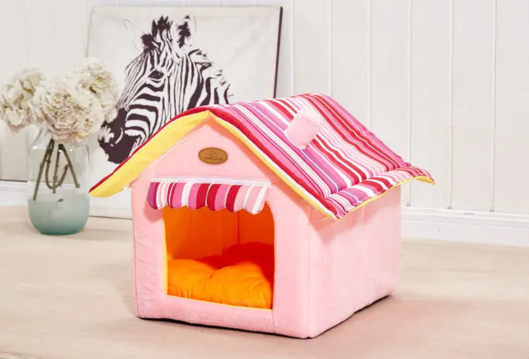 CozzyZoo | Striped Pet House Bed - Removable Cover for Small & Medium Dogs pets home