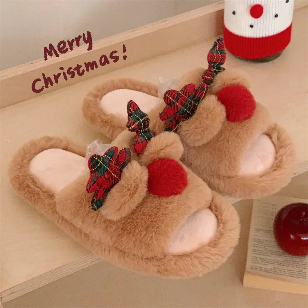 CozzyZoo | Women's Cozy Deer Cartoon Slippers - Warm Autumn Indoor Slippers 🍂🦌 Creator Corner