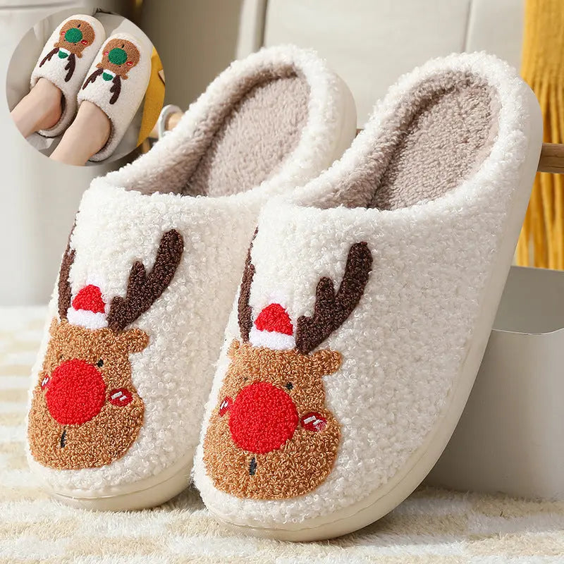CozzyZoo | Cozy Elk Winter Slippers - Christmas Home Slippers for Women & Men 🎄🦌 Creator Corner