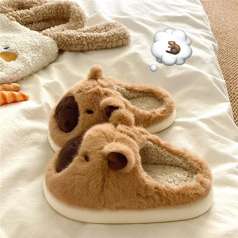 CozzyZoo | Cute Plush Platform Warm Dog Slippers - Outdoor Winter Slippers 🐶 ZooSlippers