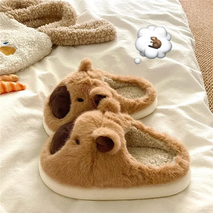 CozzyZoo | Cute Plush Platform Warm Dog Slippers - Outdoor Winter Slippers 🐶 ZooSlippers