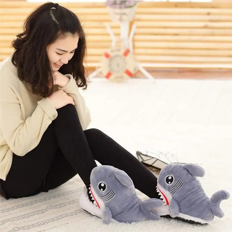CozzyZoo | Furry Shark Cozy Slippers - Warm Plush Shark Slippers 🐳 Creator Corner