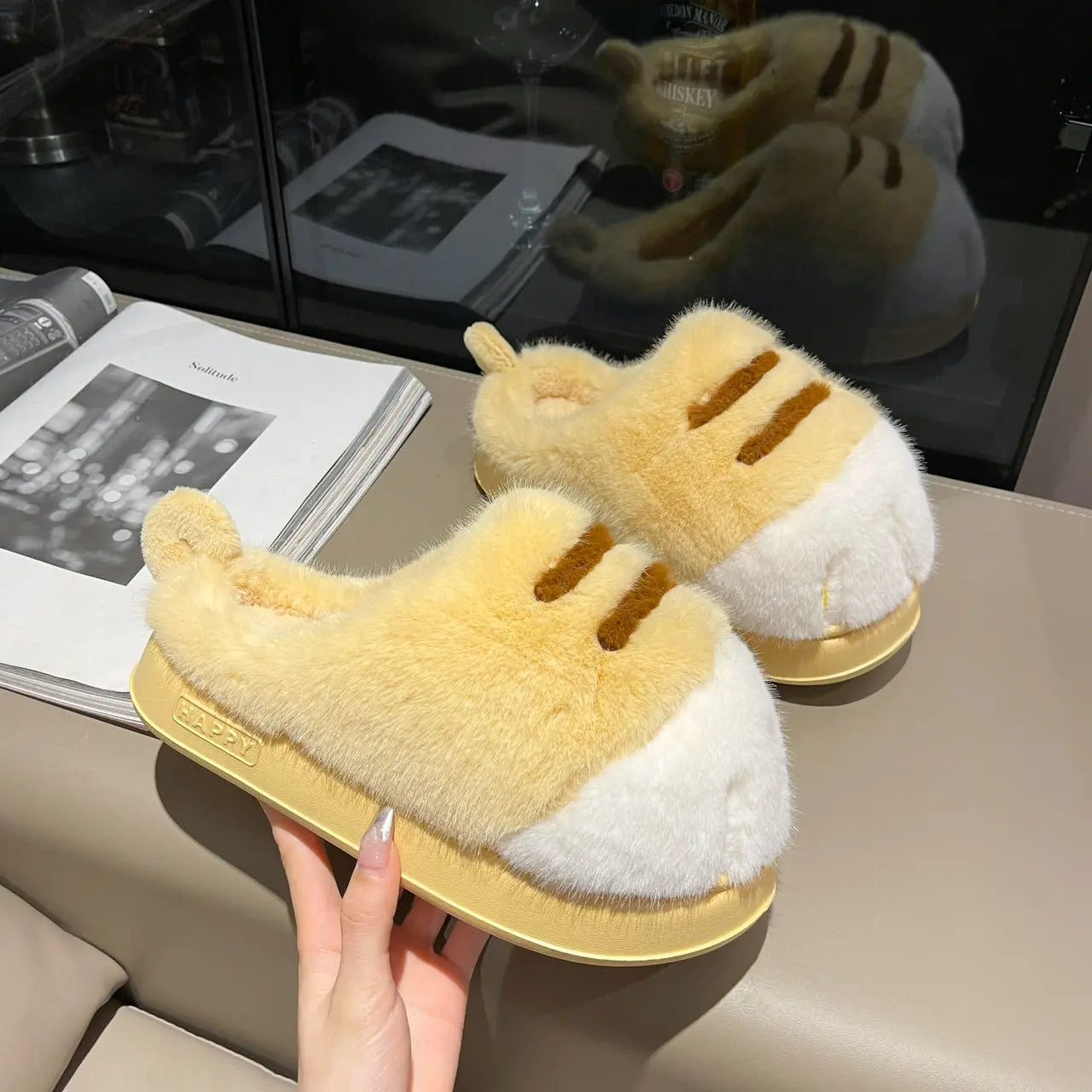 CozzyZoo | Fluffy Fleece Toe-Cover Slippers - Warm Cartoon Slippers for Women🧸 ZooSlippers