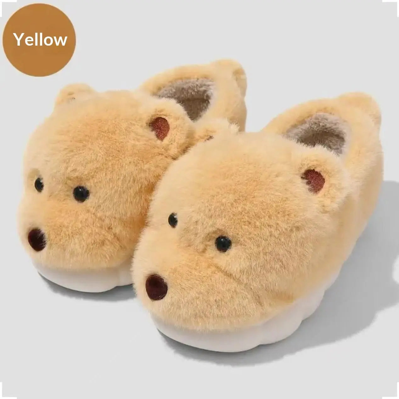 CozzyZoo | Cartoon Plush Thick-Sole Slippers - Warm Non-Slip Cotton Slippers  🐻 ZooSlippers