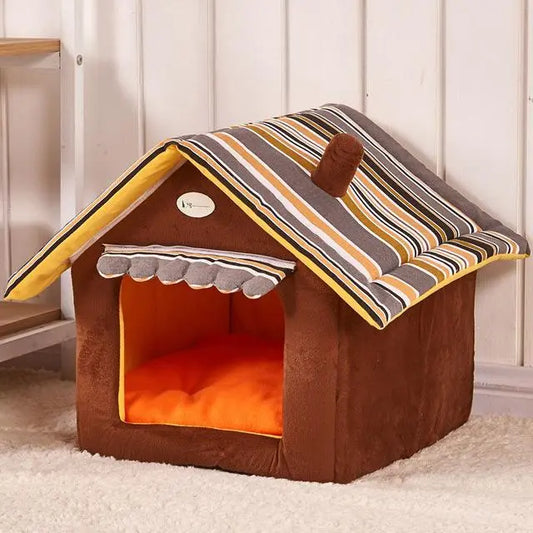 CozzyZoo | Striped Pet House Bed - Removable Cover for Small & Medium Dogs pets home