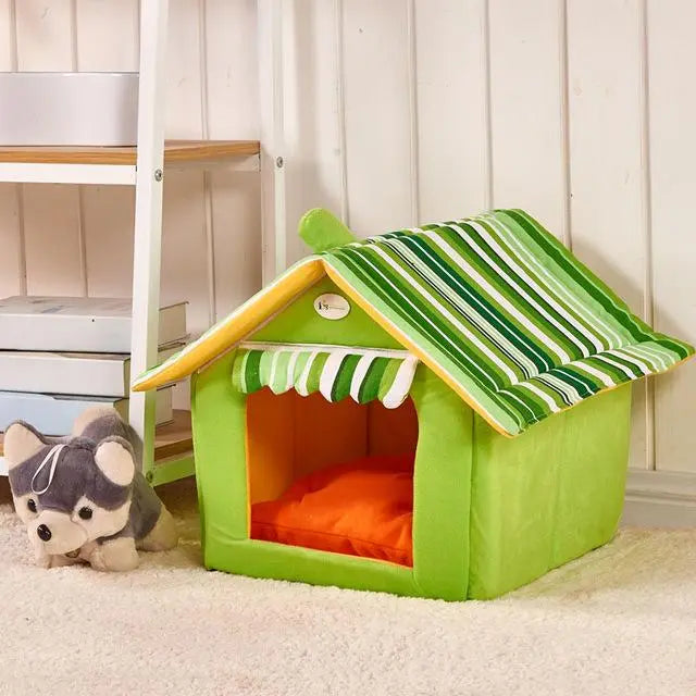 CozzyZoo | Striped Pet House Bed - Removable Cover for Small & Medium Dogs pets home
