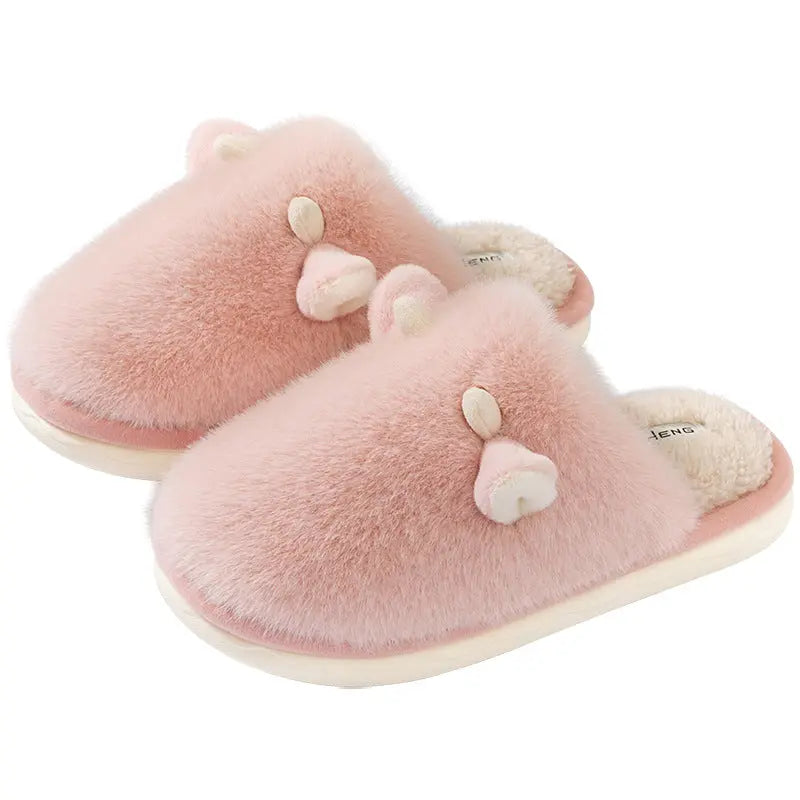 CozzyZoo | Cozy Cow Plush Non-Slip Home Slippers - Warm Winter Slippers 🐄 ZooSlippers
