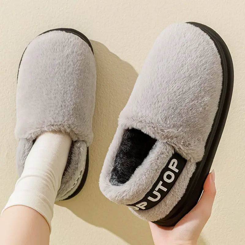 CozzyZoo | Cozy Letter Plush Slippers with Heel - Warm Indoor Outdoor Slippers ❄️ Creator Corner