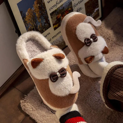 CozzyZoo | Fluffy Cat Platform Slippers - Furry Winter Slides for Women & Men 🐱 ZooSlippers