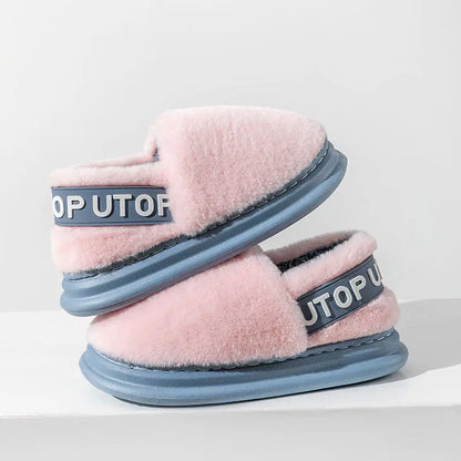CozzyZoo | Cozy Letter Plush Slippers with Heel - Warm Indoor Outdoor Slippers ❄️ Creator Corner