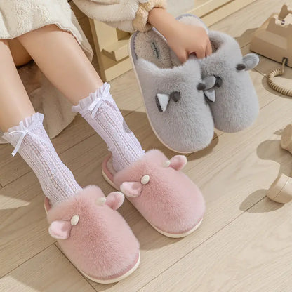 CozzyZoo | Cozy Cow Plush Non-Slip Home Slippers - Warm Winter Slippers 🐄 ZooSlippers