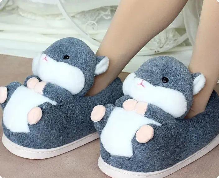 CozzyZoo | Plush Heel Cotton Cozy Slippers - Warm Padded Indoor Slippers 🤍 Creator Corner