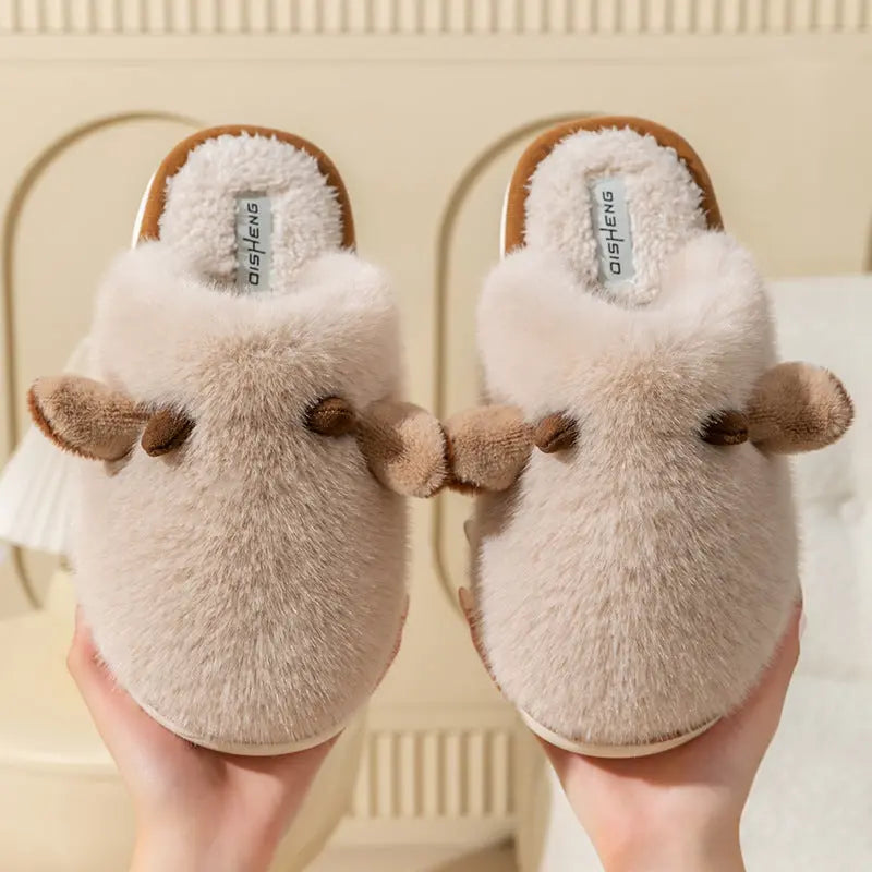 CozzyZoo | Cozy Cow Plush Non-Slip Home Slippers - Warm Winter Slippers 🐄 ZooSlippers
