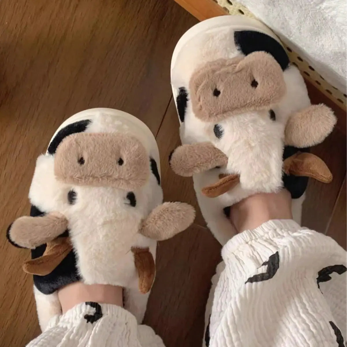 CozzyZoo | Cow Cotton Slippers - Comfortable Baotou Slippers ZooSlippers