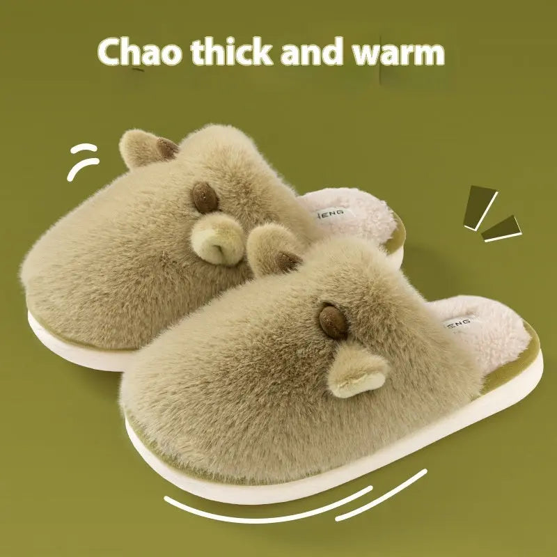 CozzyZoo | Cozy Cow Plush Non-Slip Home Slippers - Warm Winter Slippers 🐄 ZooSlippers