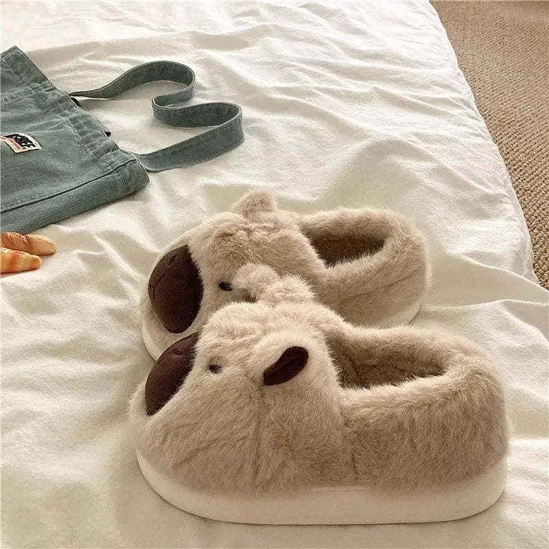 CozzyZoo | Cute Plush Platform Warm Dog Slippers - Outdoor Winter Slippers 🐶 ZooSlippers
