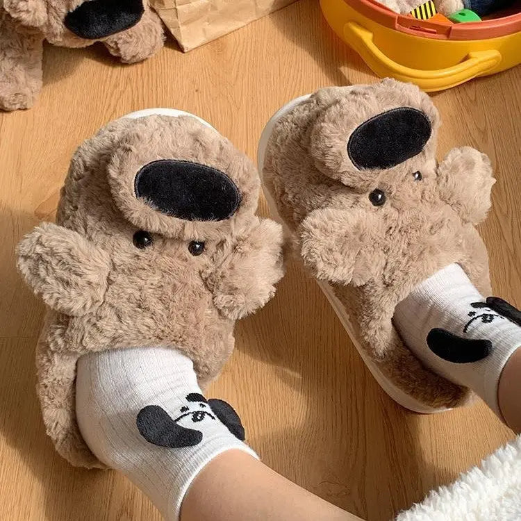 CozzyZoo | Cute Puppy Face Warm Home Slippers - Non-Slip Dog Slippers 🐶 Creator Corner