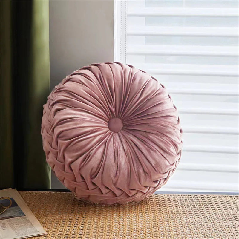 Round Velvet Throw Pillow