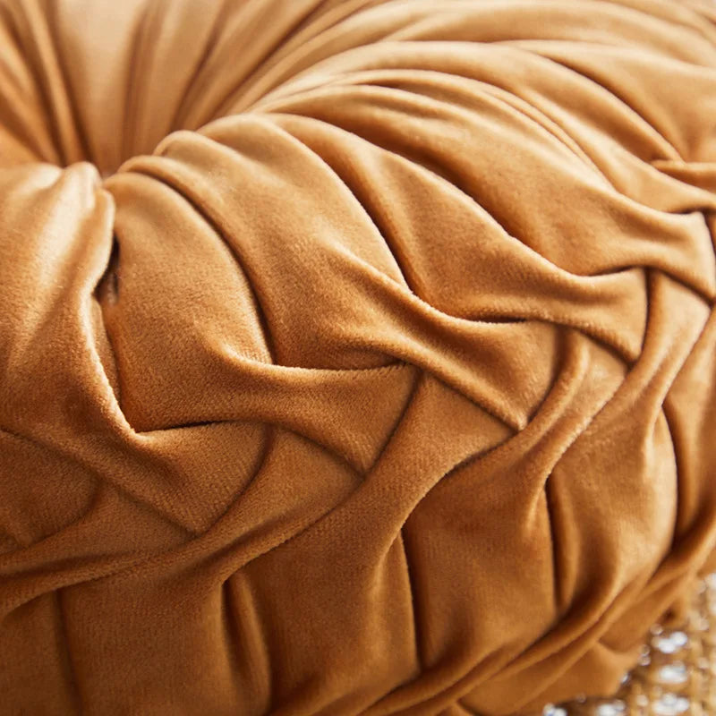 Round Velvet Throw Pillow