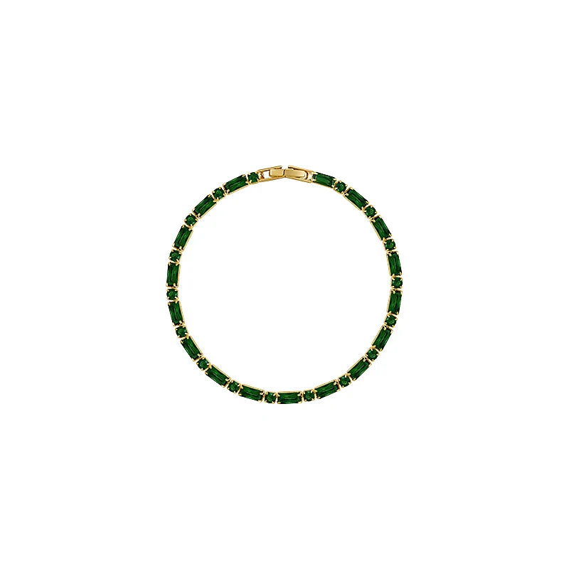 French Luxury Green Zircon Bracelet