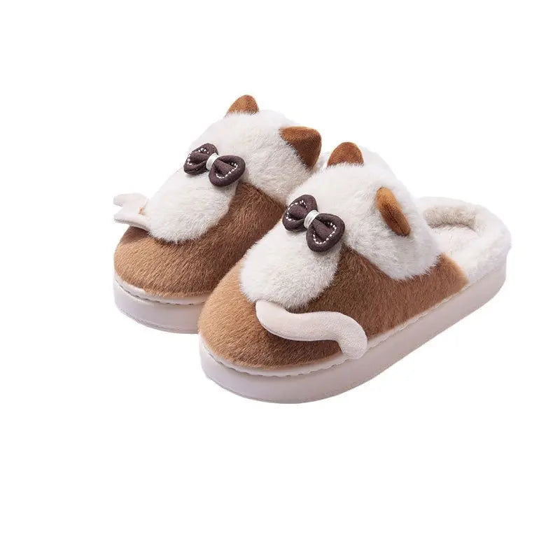 CozzyZoo | Fluffy Cat Platform Slippers - Furry Winter Slides for Women & Men 🐱 ZooSlippers