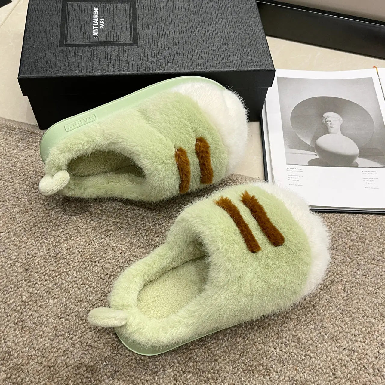 CozzyZoo | Fluffy Fleece Toe-Cover Slippers - Warm Cartoon Slippers for Women🧸 ZooSlippers