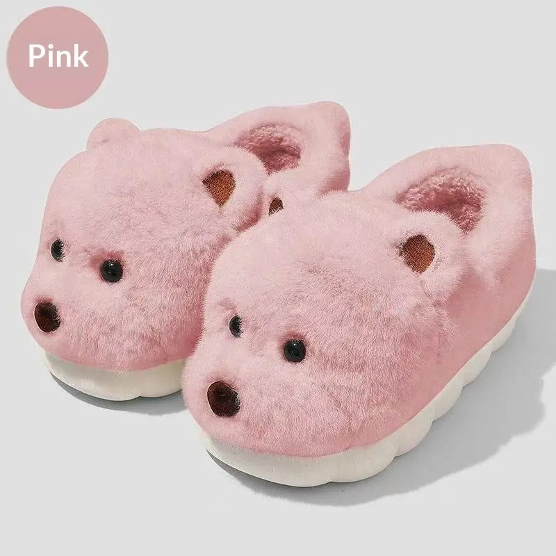 CozzyZoo | Cartoon Plush Thick-Sole Slippers - Warm Non-Slip Cotton Slippers  🐻 ZooSlippers