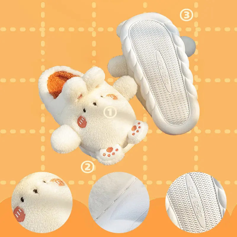 CozzyZoo | Cartoon Plush Family Slippers - Warm Indoor Cotton Slippers for All Ages ZooSlippers