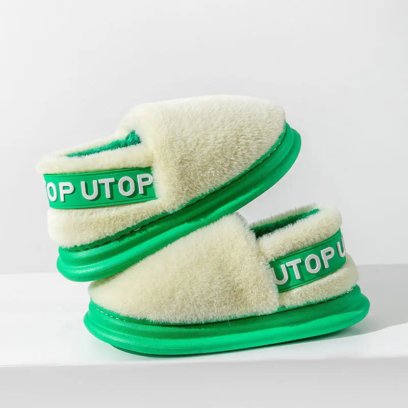 CozzyZoo | Cozy Letter Plush Slippers with Heel - Warm Indoor Outdoor Slippers ❄️ Creator Corner
