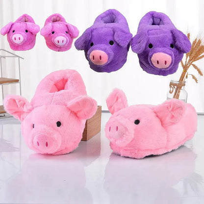 CozzyZoo | Cute Pig Plush Cozy Slippers - Warm Graffiti Cartoon Slippers 🍬🐷 Creator Corner