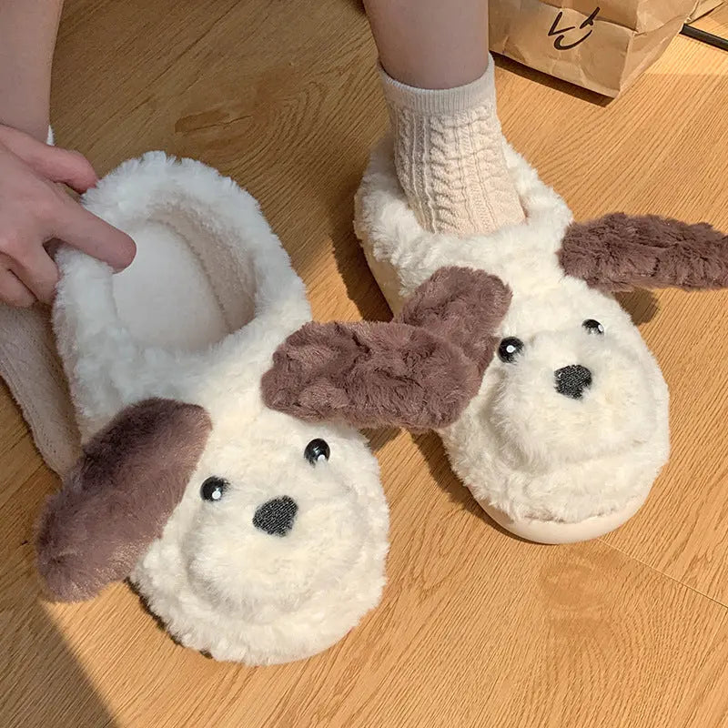 CozzyZoo | Cute Puppy Face Warm Home Slippers - Non-Slip Dog Slippers 🐶 Creator Corner