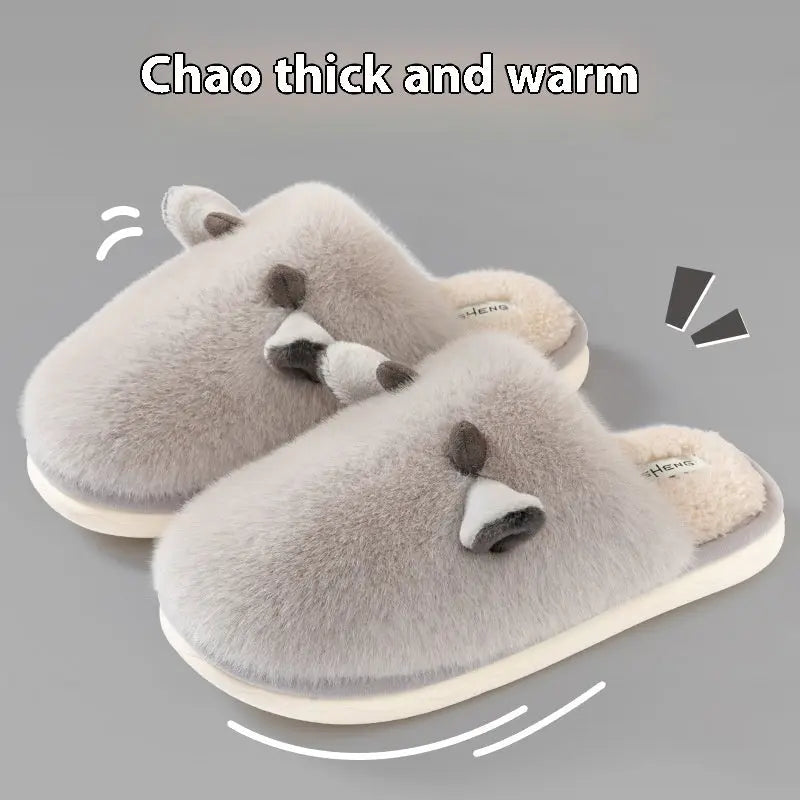 CozzyZoo | Cozy Cow Plush Non-Slip Home Slippers - Warm Winter Slippers 🐄 ZooSlippers