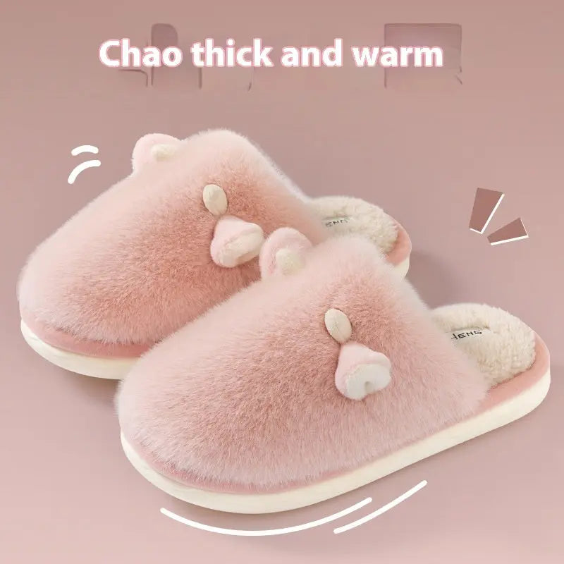 CozzyZoo | Cozy Cow Plush Non-Slip Home Slippers - Warm Winter Slippers 🐄 ZooSlippers