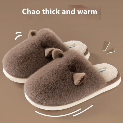 CozzyZoo | Cozy Cow Plush Non-Slip Home Slippers - Warm Winter Slippers 🐄 ZooSlippers