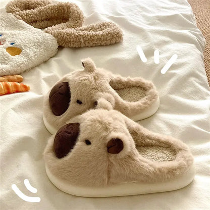 CozzyZoo | Cute Plush Platform Warm Dog Slippers - Outdoor Winter Slippers 🐶 ZooSlippers