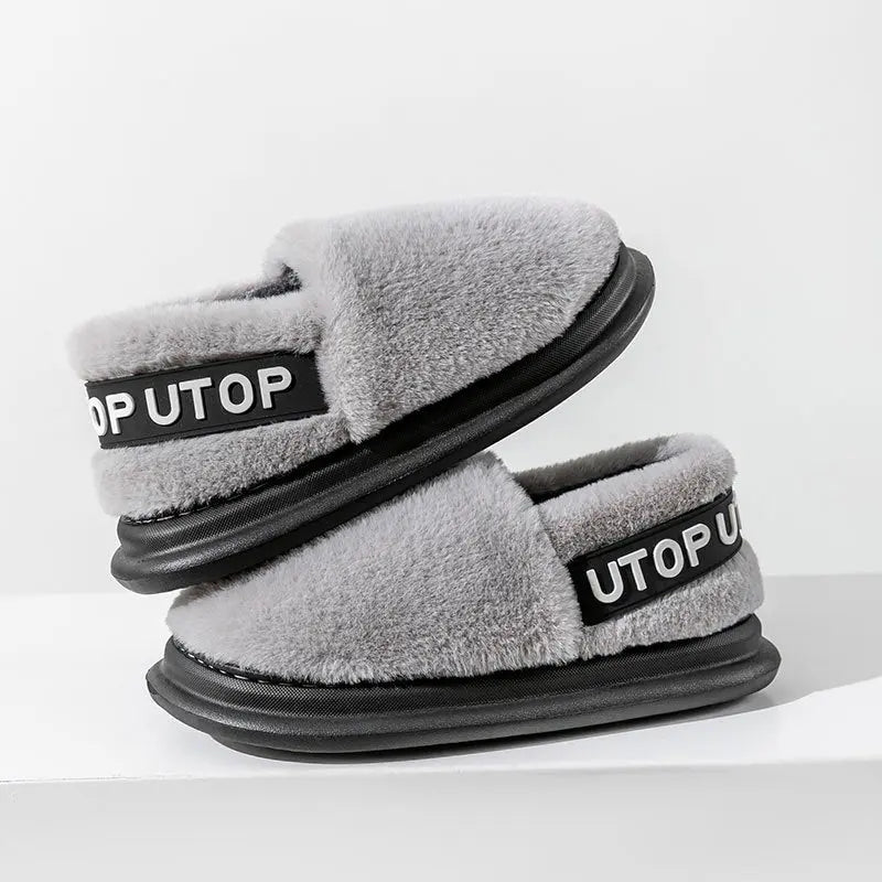 CozzyZoo | Cozy Letter Plush Slippers with Heel - Warm Indoor Outdoor Slippers ❄️ Creator Corner