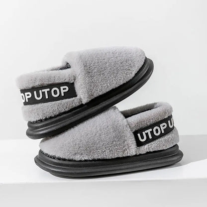 CozzyZoo | Cozy Letter Plush Slippers with Heel - Warm Indoor Outdoor Slippers ❄️ Creator Corner